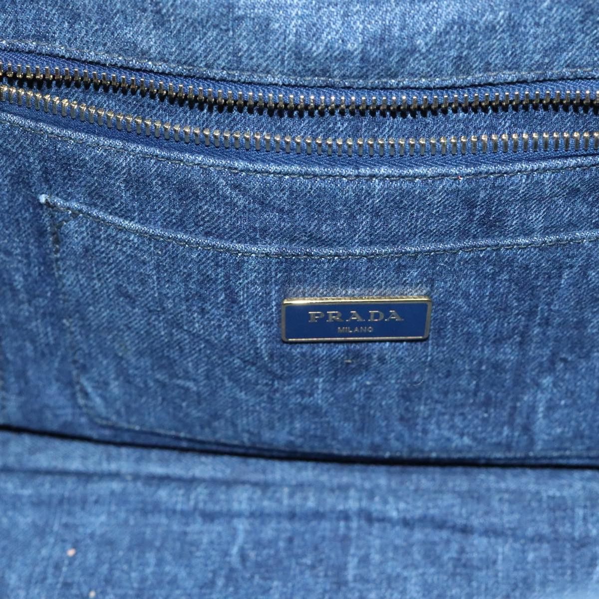 Prada Canapa Blue Canvas Handbag (Pre-Owned) Size ONE SIZE - 19 Thumbnail