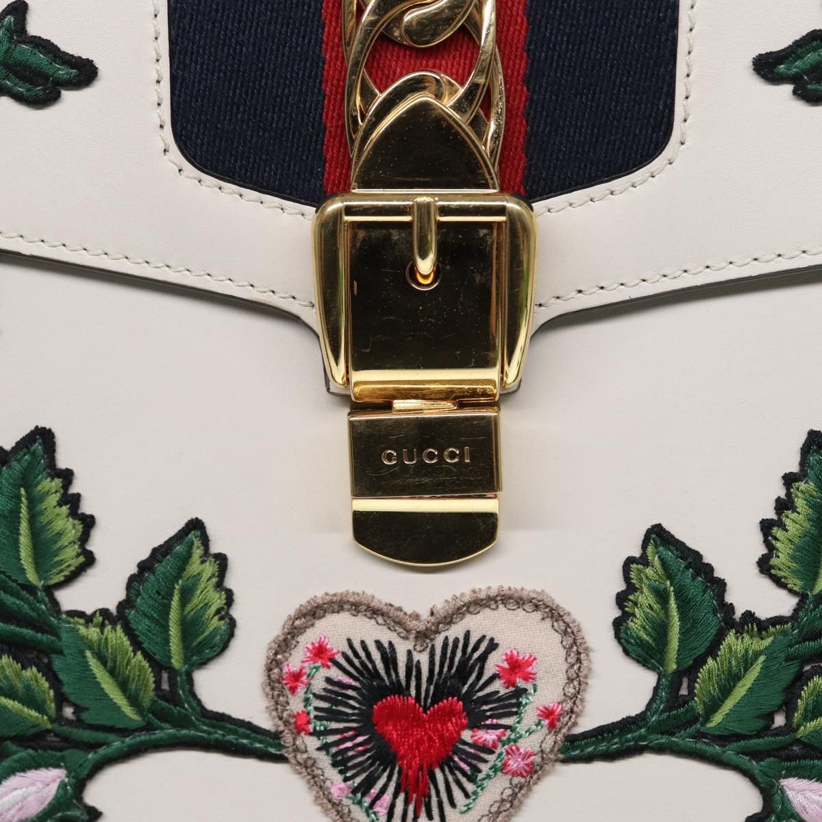 Gucci Sylvie White Leather Handbag (Pre-Owned) Size ONE SIZE - 12 Thumbnail