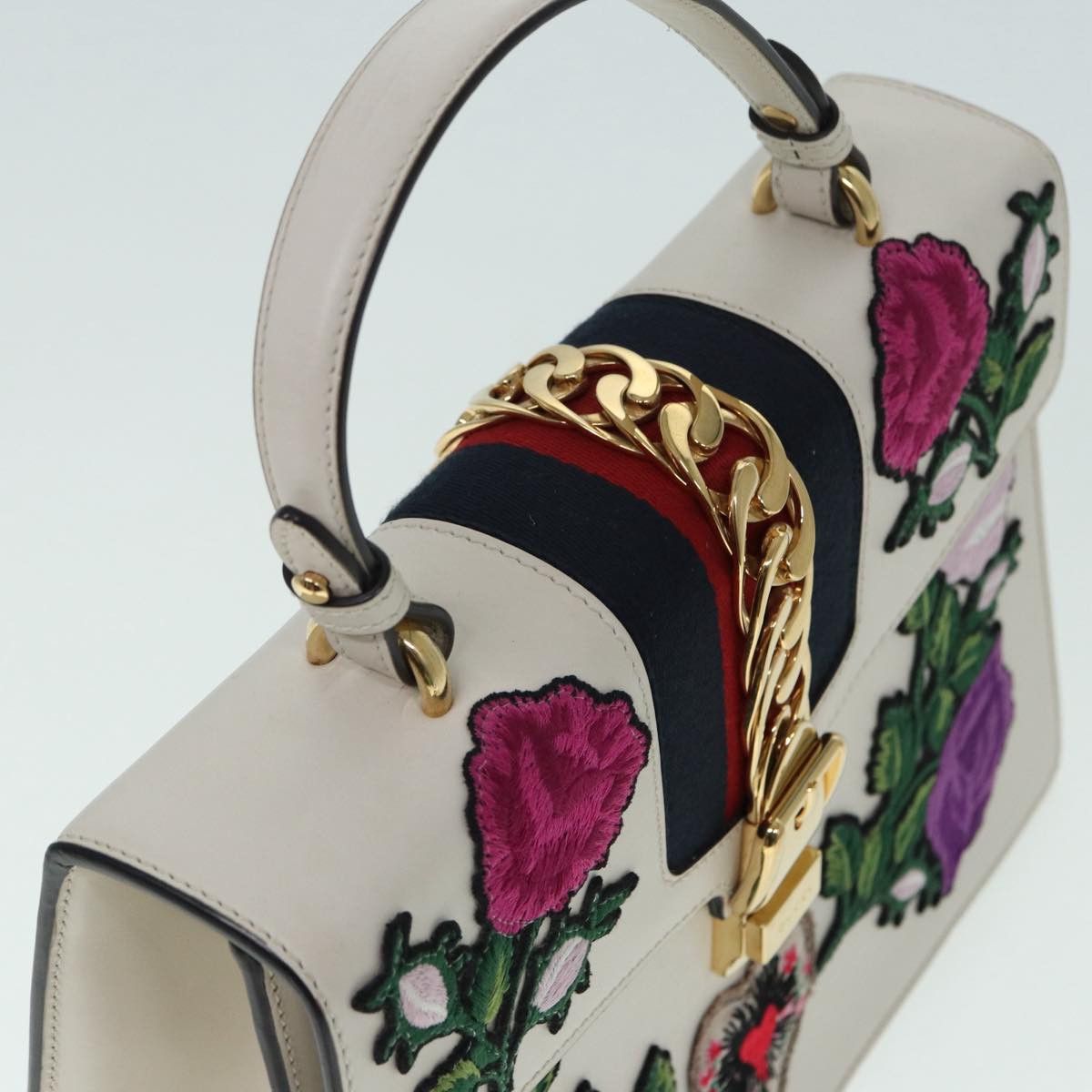 Gucci Sylvie White Leather Handbag (Pre-Owned) Size ONE SIZE - 6 Thumbnail