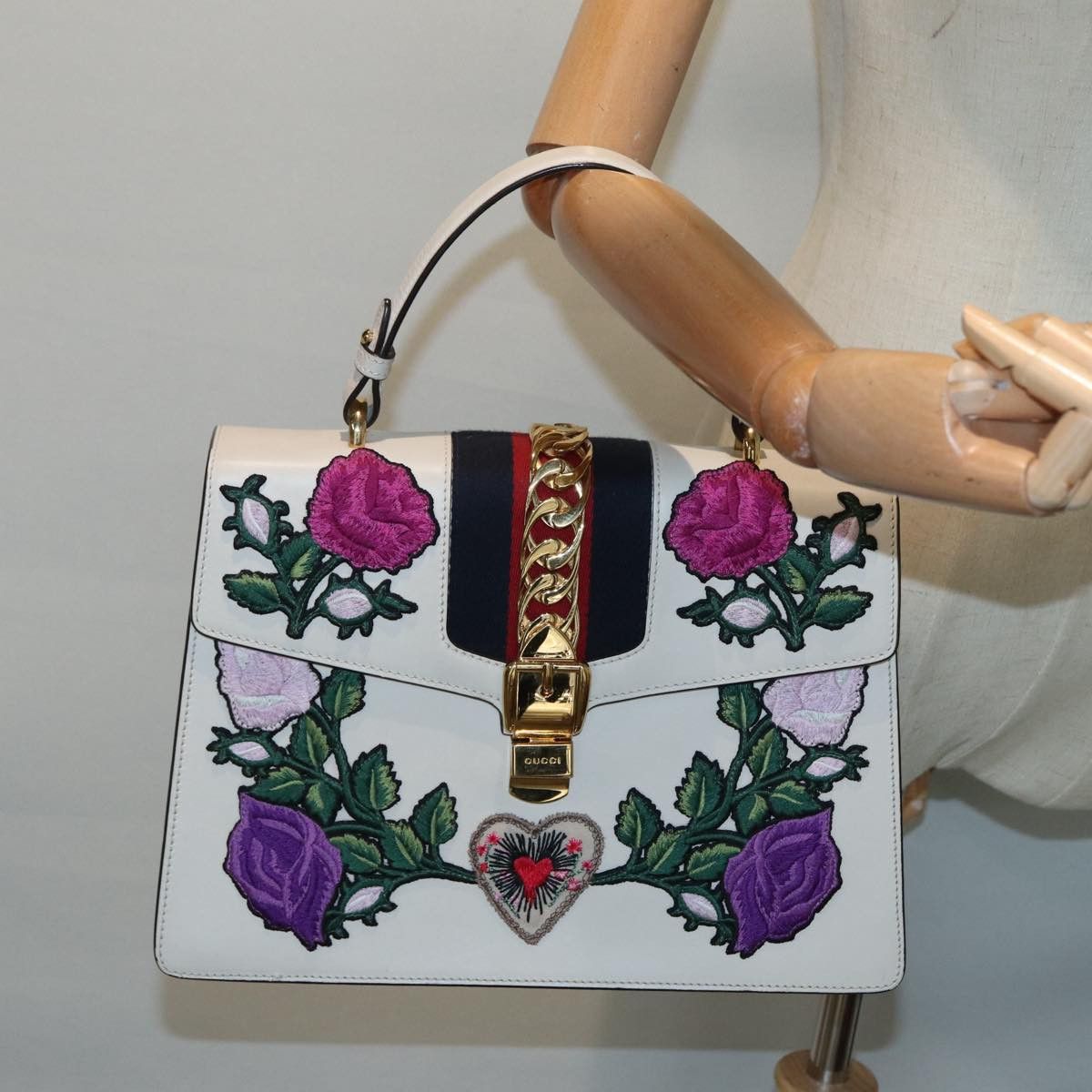 Gucci Sylvie White Leather Handbag (Pre-Owned) Size ONE SIZE - 19 Thumbnail