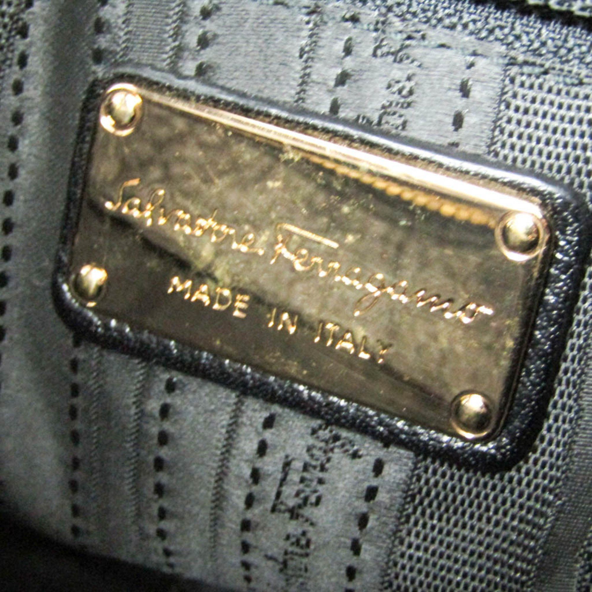 Salvatore Ferragamo Gancini Black Pony-Style Calfskin Handbag (Pre-Owned) Size ONE SIZE - 10 Thumbnail