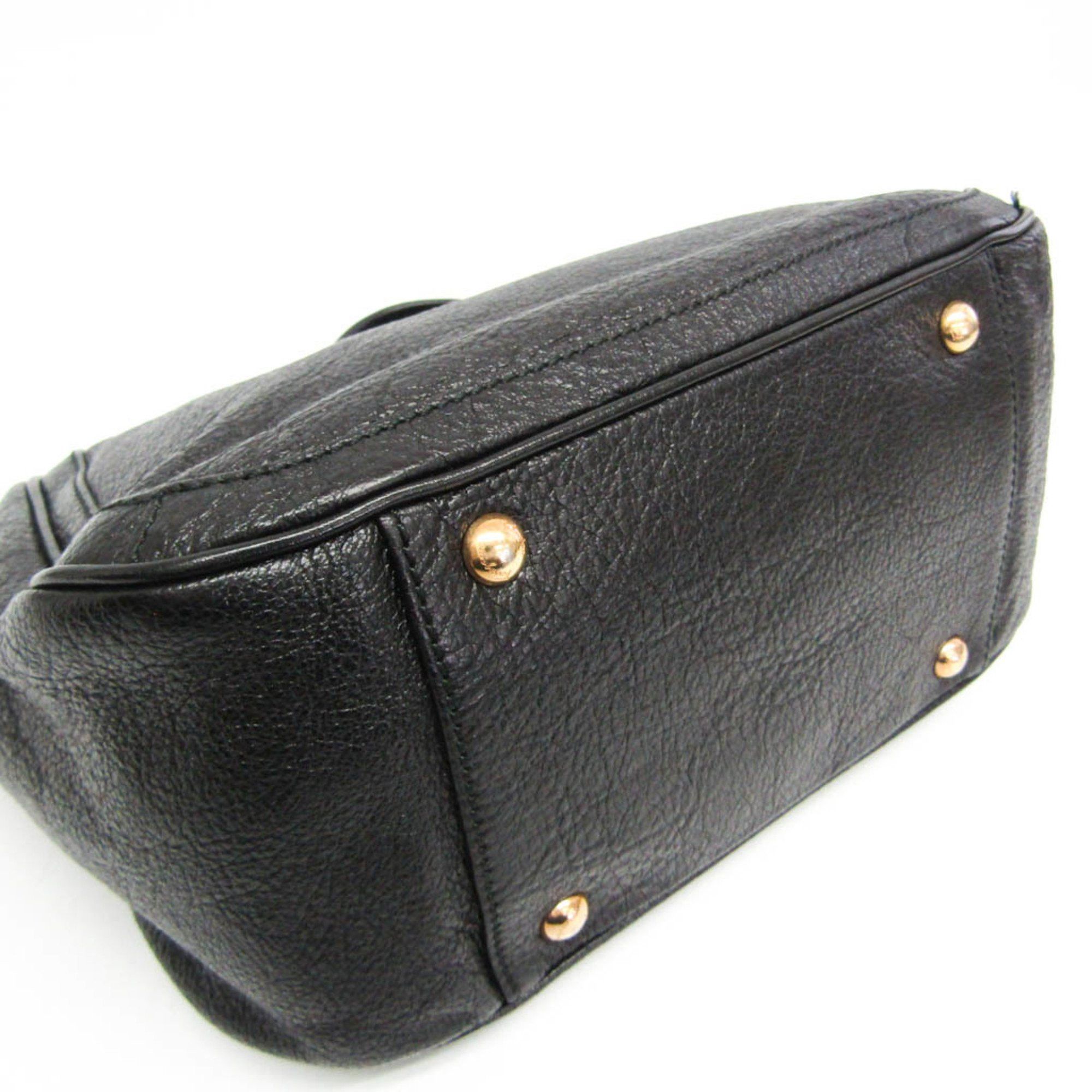 Salvatore Ferragamo Gancini Black Pony-Style Calfskin Handbag (Pre-Owned) Size ONE SIZE - 4 Thumbnail