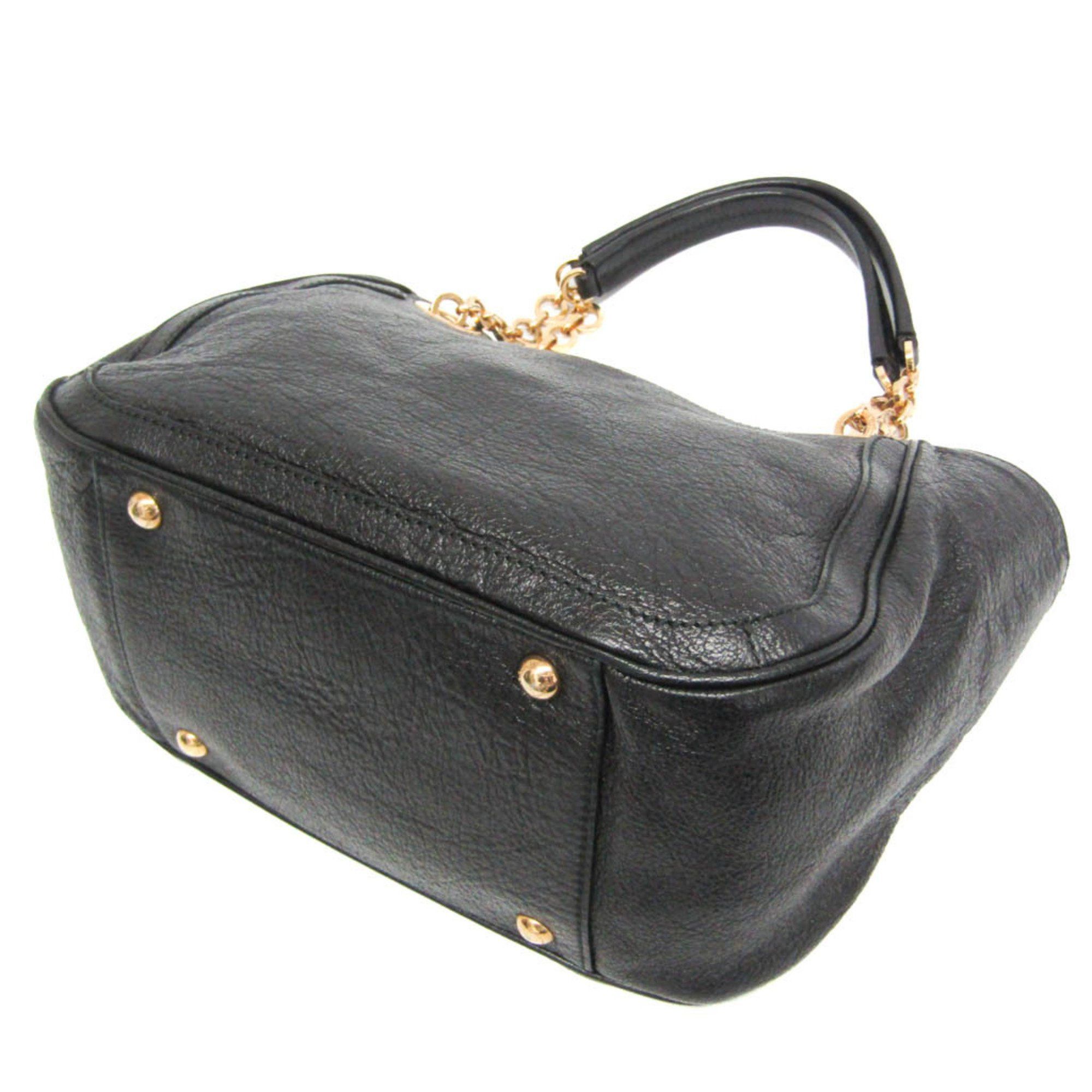 Salvatore Ferragamo Gancini Black Pony-Style Calfskin Handbag (Pre-Owned) Size ONE SIZE - 2 Thumbnail