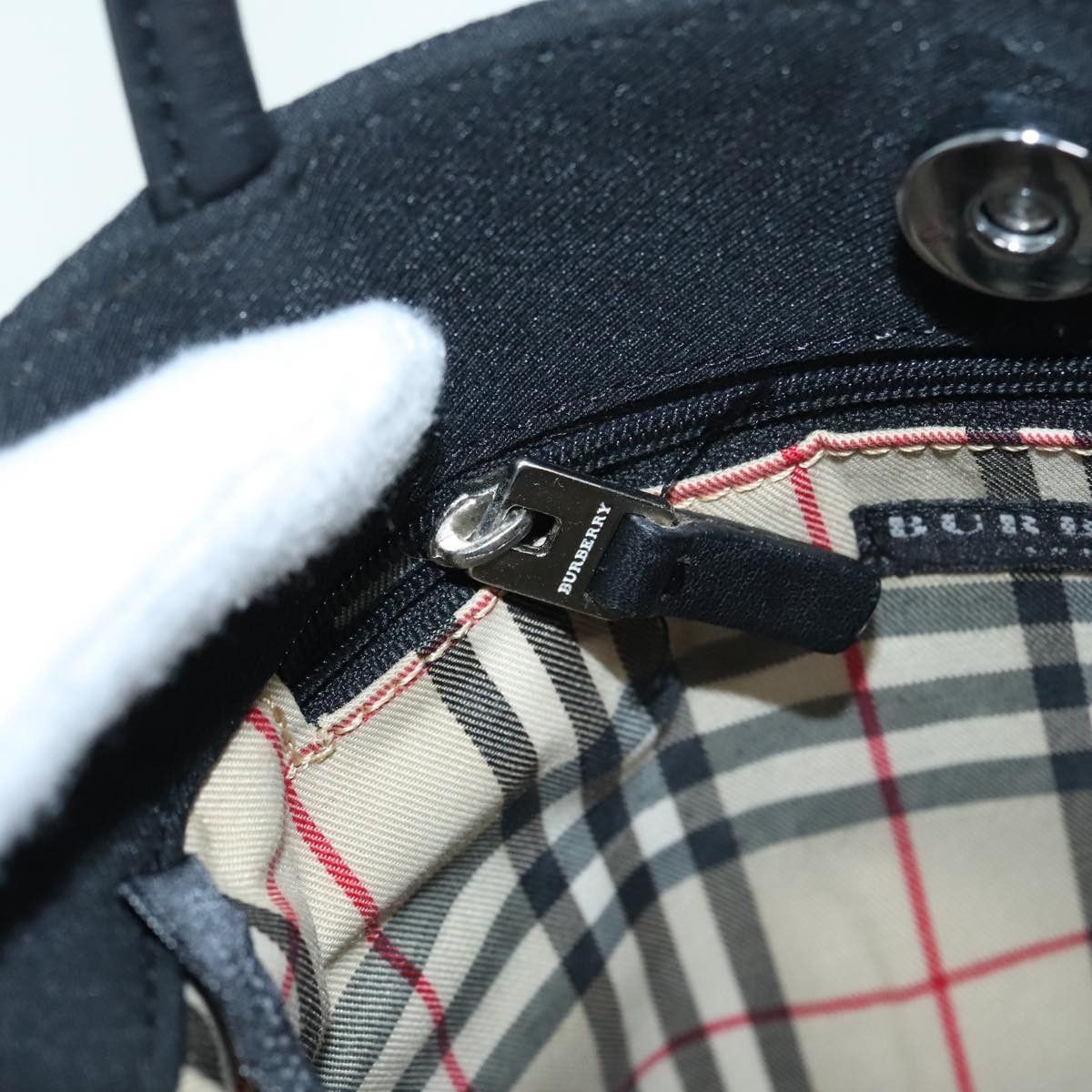 Burberry Black Canvas Tote Bag (Pre-Owned) Size ONE SIZE - 11 Thumbnail