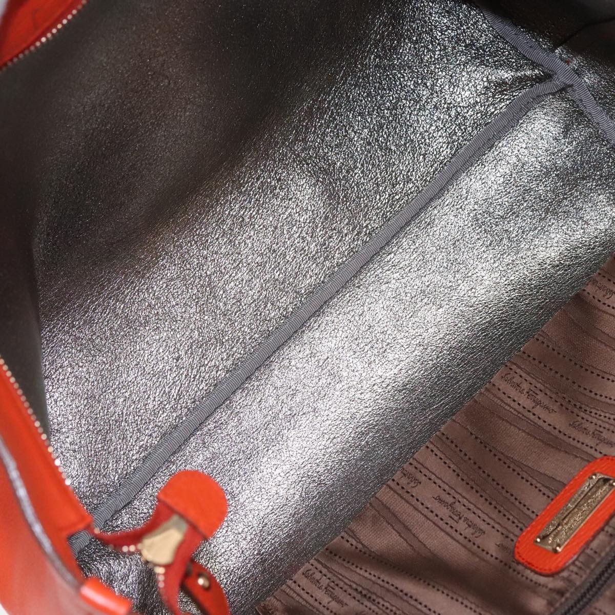 Salvatore Ferragamo Gancini Orange Leather Tote Bag (Pre-Owned) Size ONE SIZE - 7 Thumbnail