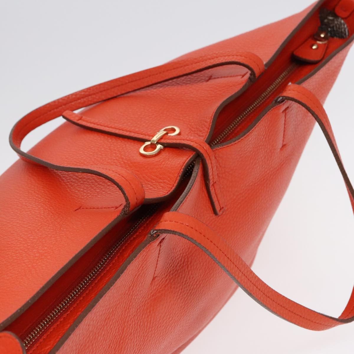 Salvatore Ferragamo Gancini Orange Leather Tote Bag (Pre-Owned) Size ONE SIZE - 14 Thumbnail
