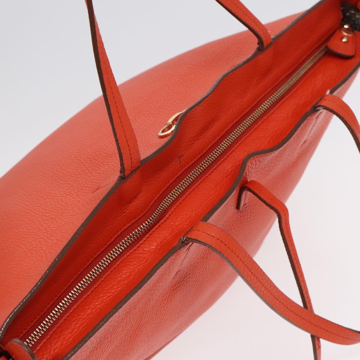 Salvatore Ferragamo Gancini Orange Leather Tote Bag (Pre-Owned) Size ONE SIZE - 15 Thumbnail