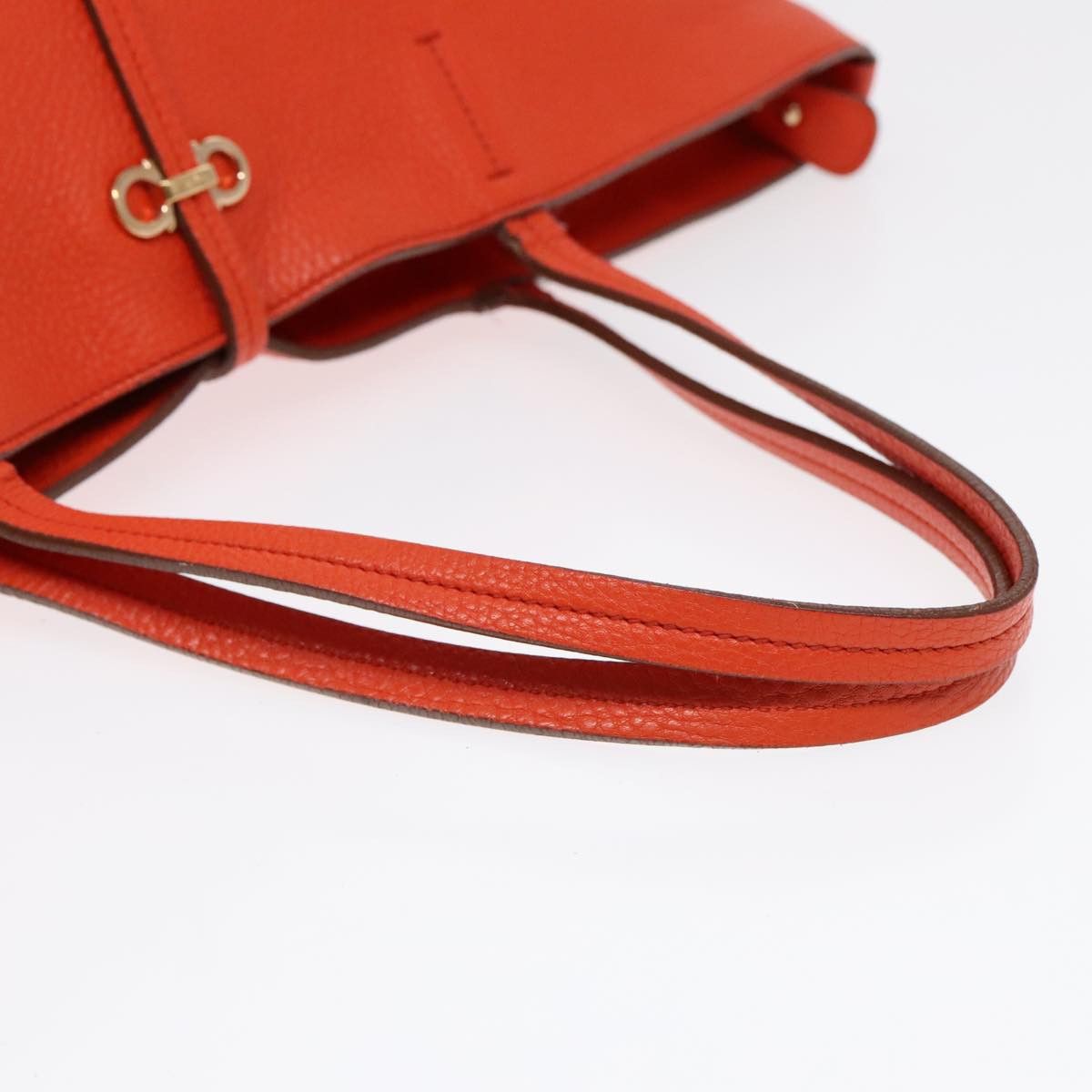 Salvatore Ferragamo Gancini Orange Leather Tote Bag (Pre-Owned) Size ONE SIZE - 4 Thumbnail