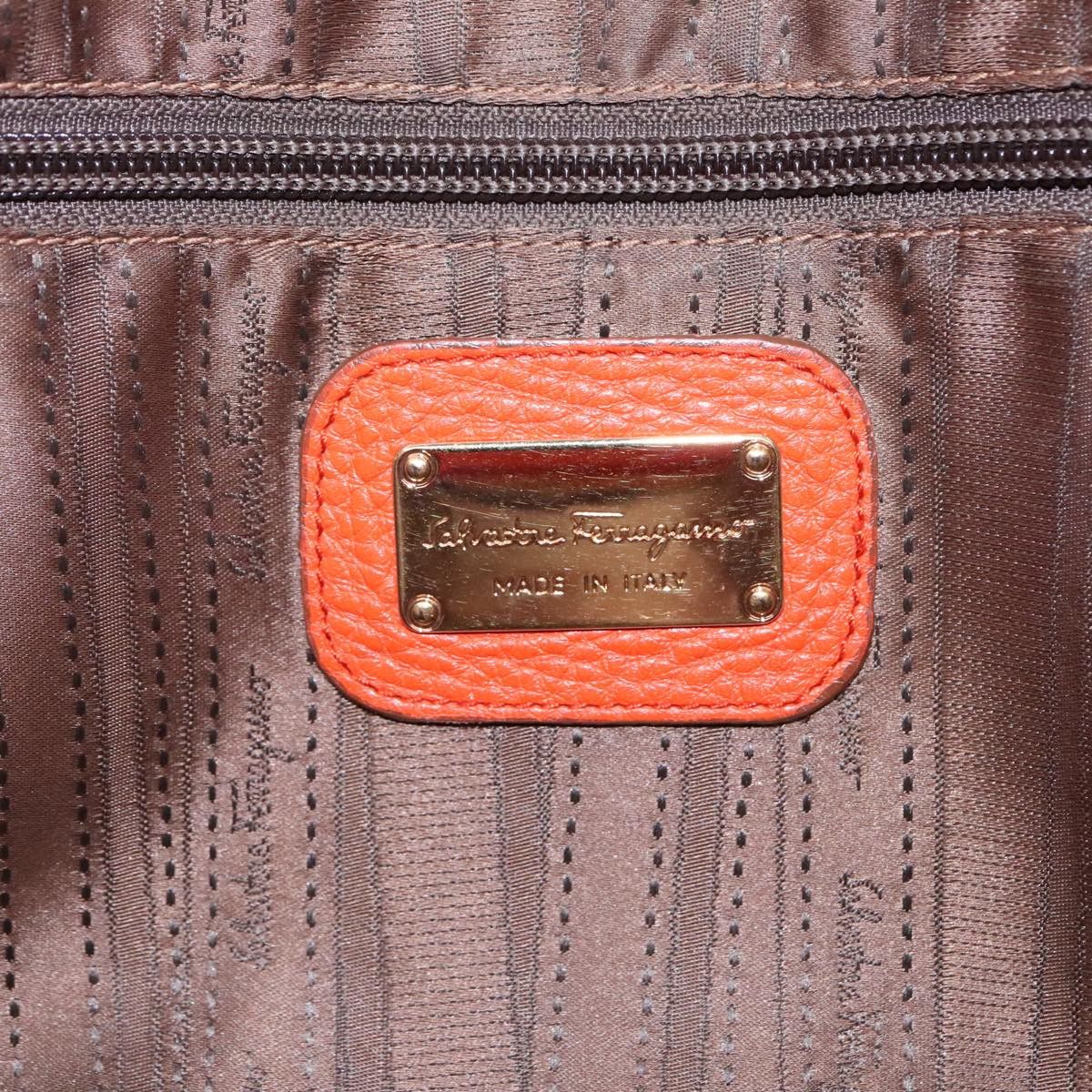 Salvatore Ferragamo Gancini Orange Leather Tote Bag (Pre-Owned) Size ONE SIZE - 9 Thumbnail
