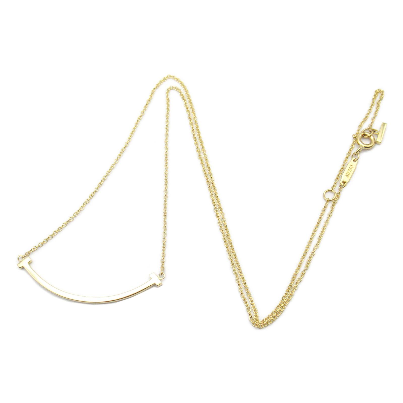Tiffany & Co. Tiffany Co T Smile Small Necklace K18 (Yellow Gold) Gold Size ONE SIZE - 3 Thumbnail