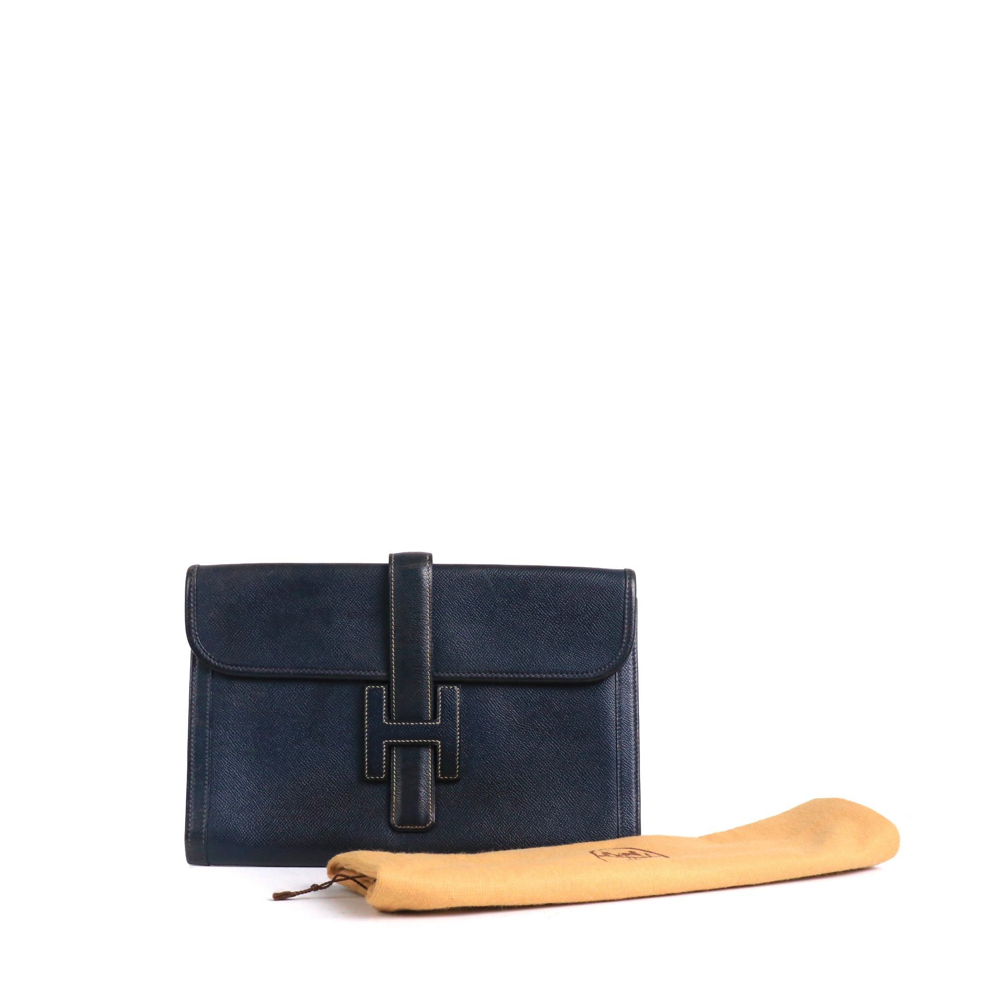 Hermes HERMÈS - Jige Hermès clutch in navy blue epsom leather Size ONE SIZE - 11 Thumbnail