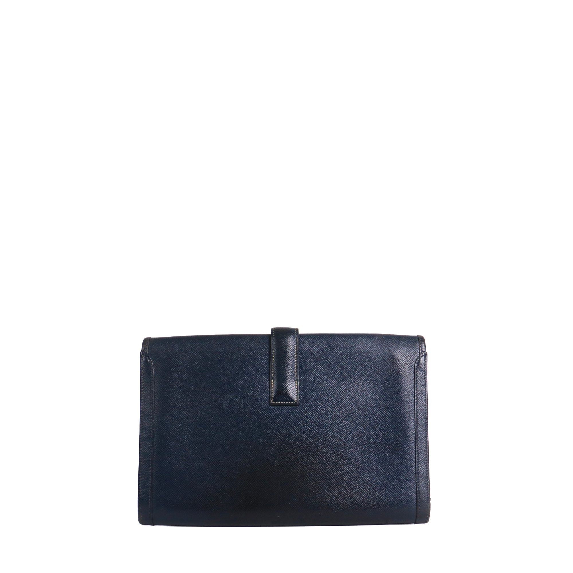 Hermes HERMÈS - Jige Hermès clutch in navy blue epsom leather Size ONE SIZE - 3 Thumbnail