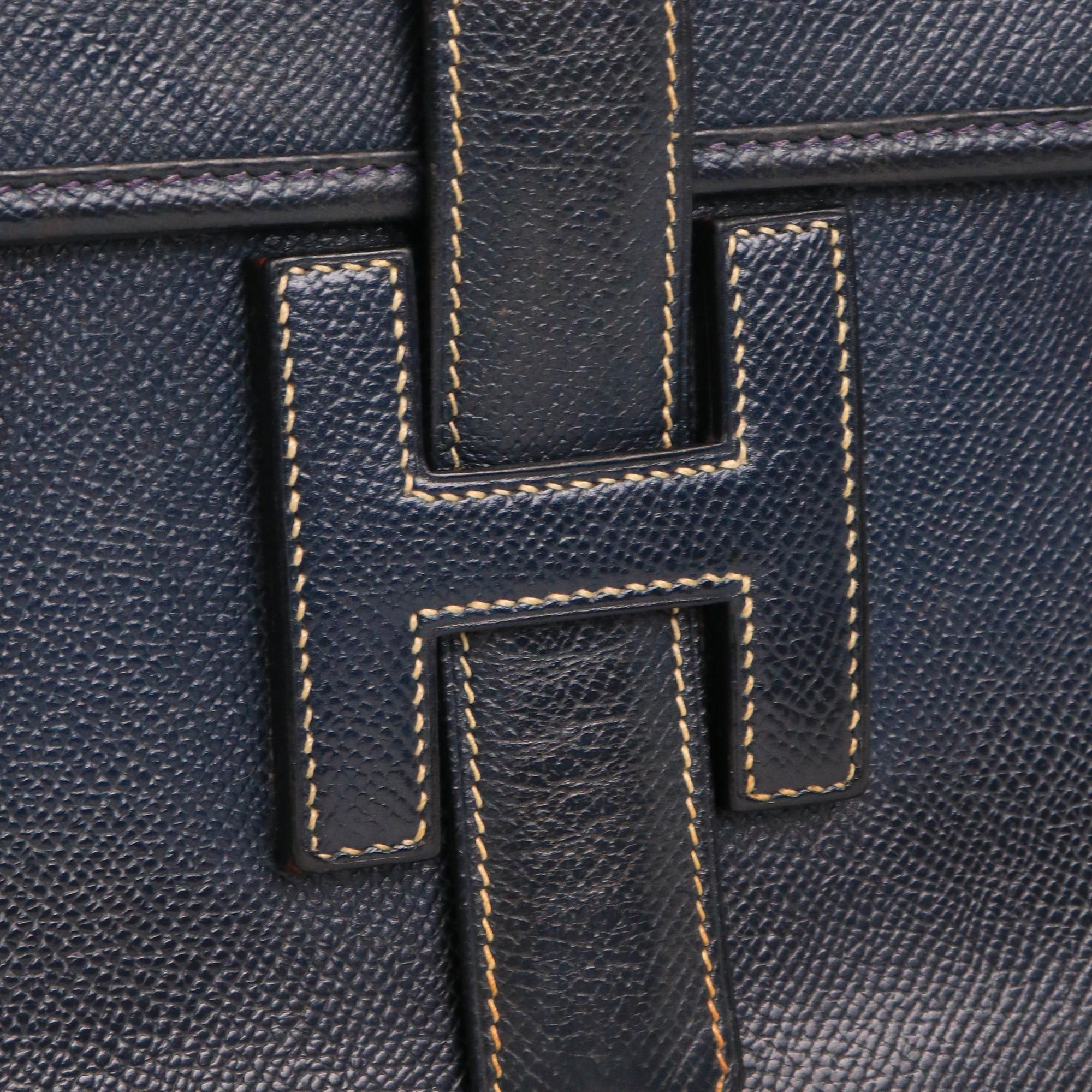 Hermes HERMÈS - Jige Hermès clutch in navy blue epsom leather Size ONE SIZE - 5 Thumbnail