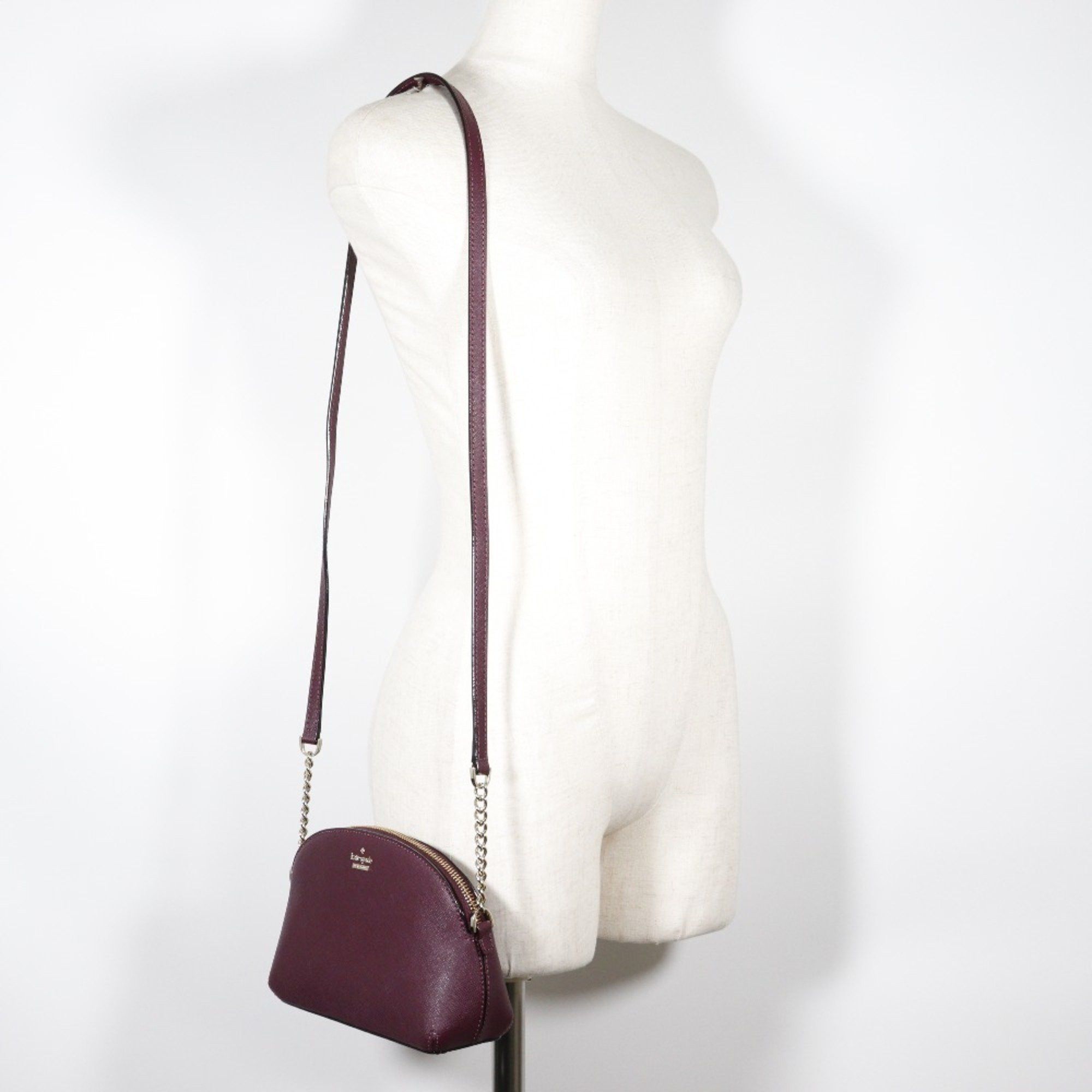 Kate Spade Kate Spade Cameron Street Hilly Shoulder Bag Leather Made in China Wine Red Women's Size ONE SIZE - 7 Thumbnail