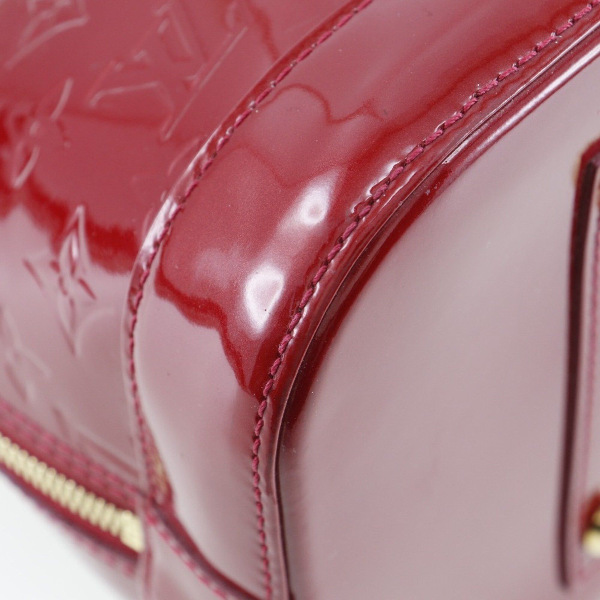 Louis Vuitton Louis Vuitton Alma GM Handbag M93596 Monogram Vernis Pomme d'Amour 2013 Red SN2133 Double Women's Size ONE SIZE - 4 Thumbnail