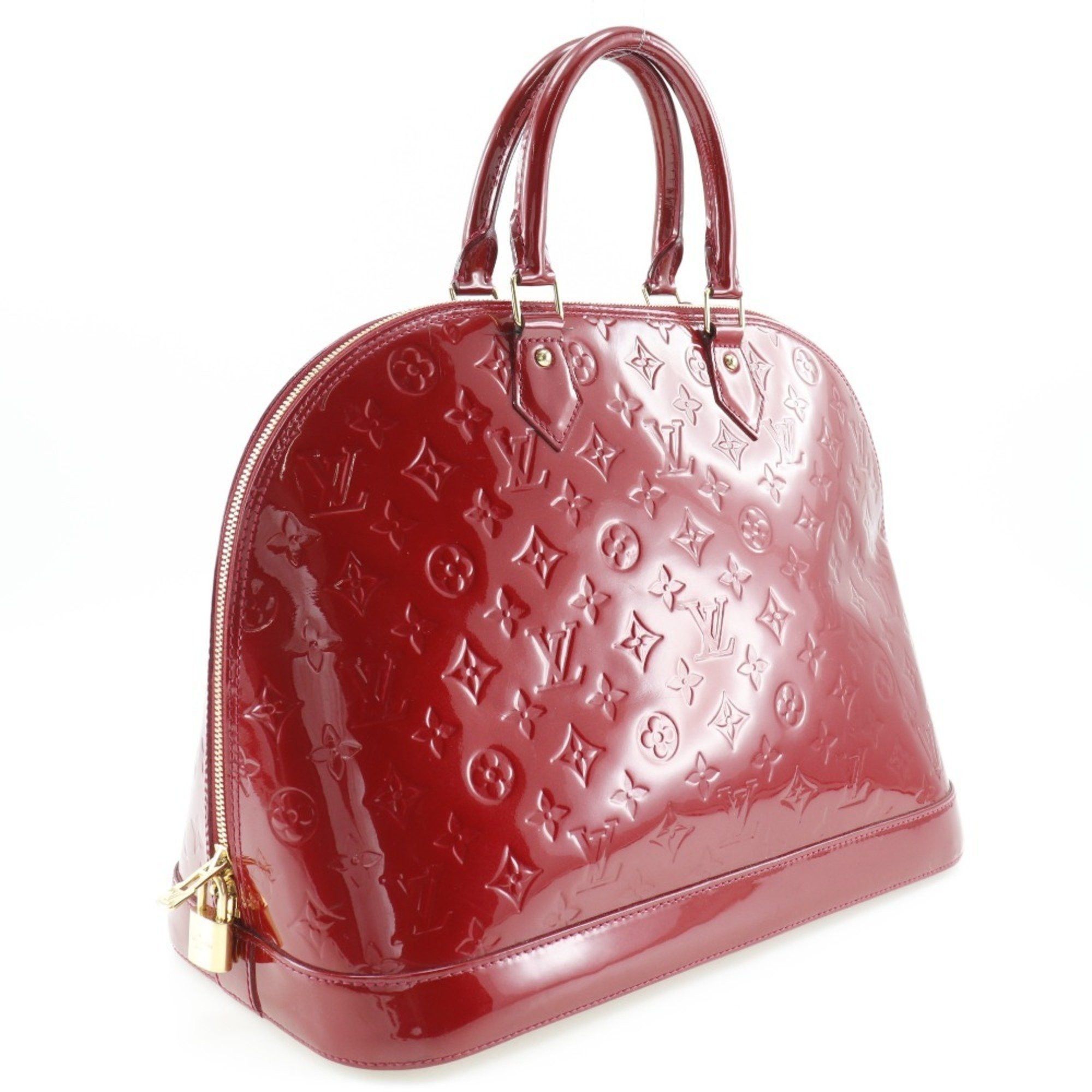 Louis Vuitton Louis Vuitton Alma GM Handbag M93596 Monogram Vernis Pomme d'Amour 2013 Red SN2133 Double Women's Size ONE SIZE - 3 Thumbnail