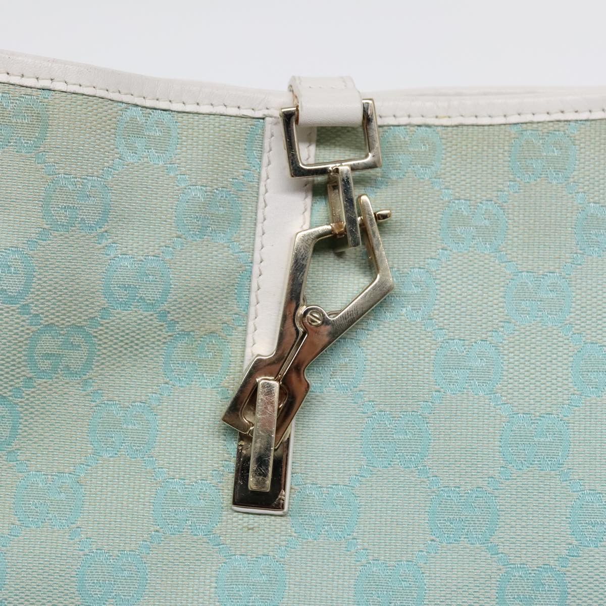 Gucci Jackie Blue Canvas Shoulder Bag (Pre-Owned) Size ONE SIZE - 13 Thumbnail