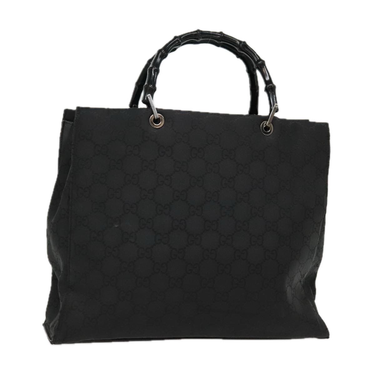 Gucci Bamboo Black Canvas Handbag (Pre-Owned) Size ONE SIZE - 19 Thumbnail