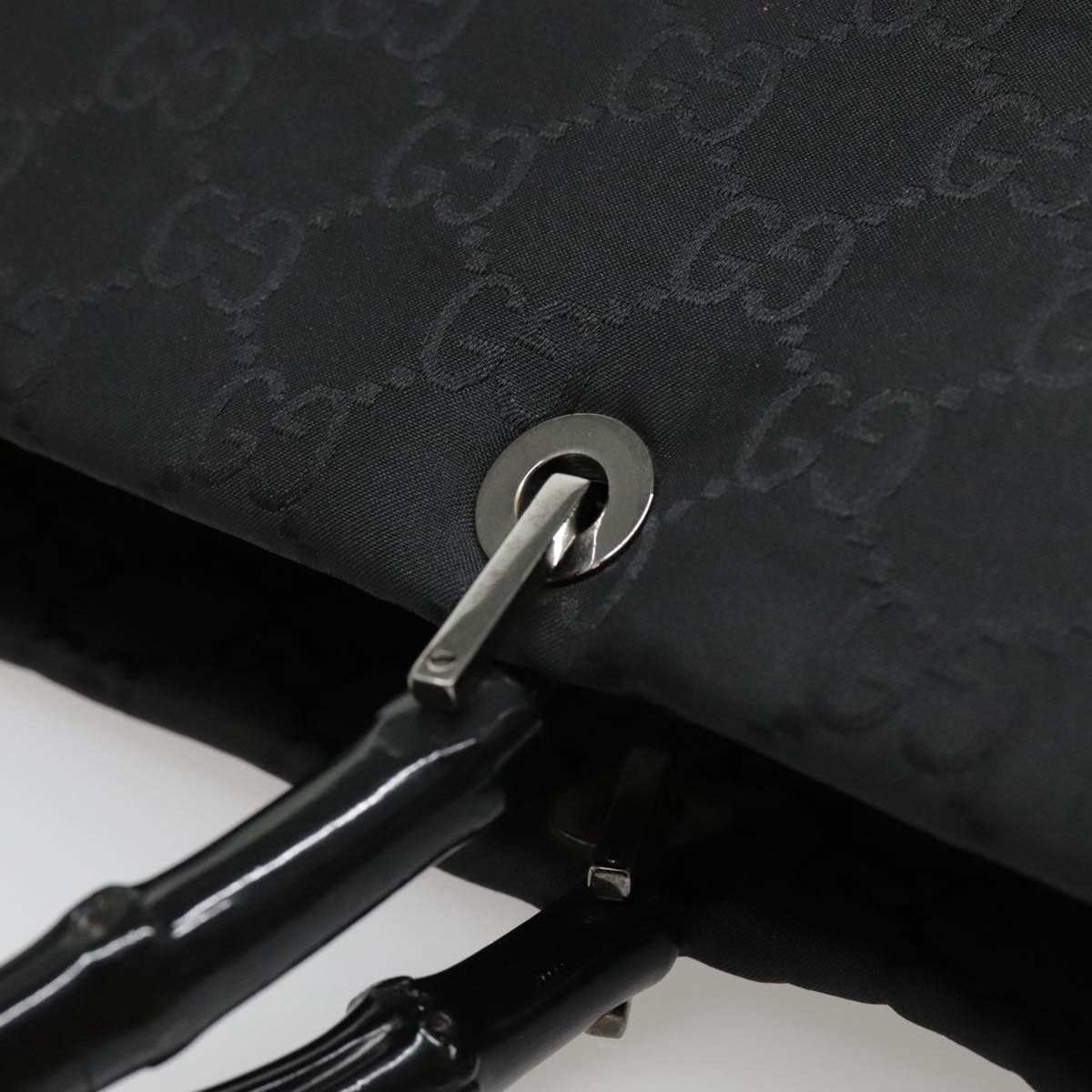 Gucci Bamboo Black Canvas Handbag (Pre-Owned) Size ONE SIZE - 20 Thumbnail