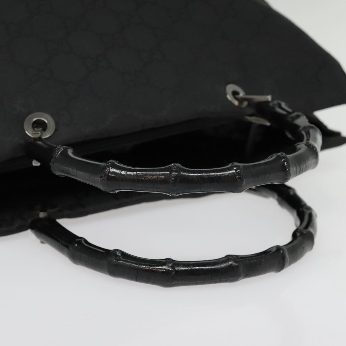 Gucci Bamboo Black Canvas Handbag (Pre-Owned) Size ONE SIZE - 5 Thumbnail