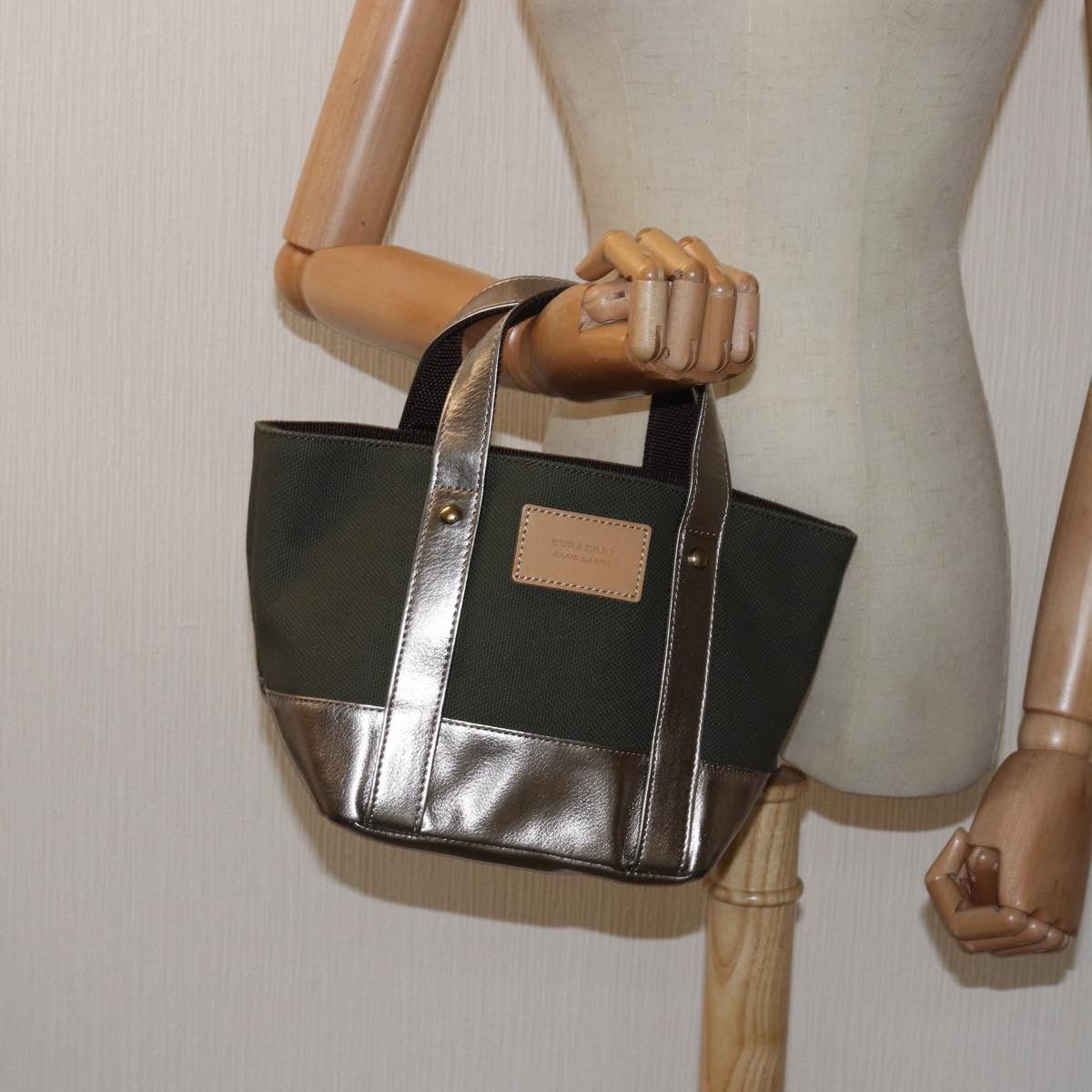 Burberry Blue Label Khaki Canvas Handbag (Pre-Owned) Size ONE SIZE - 13 Thumbnail