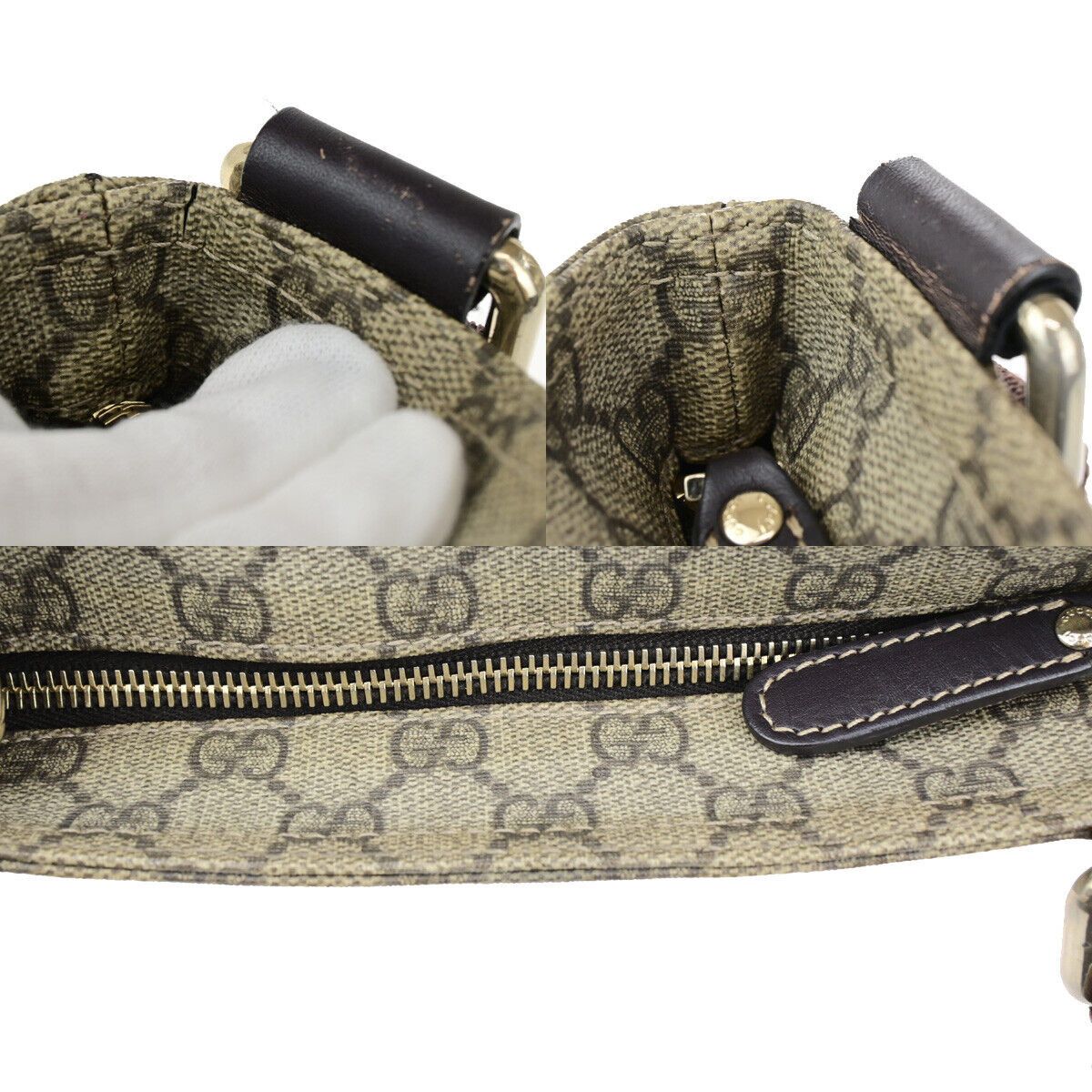 Gucci Beige Canvas Handbag (Pre-Owned) Size ONE SIZE - 14 Thumbnail