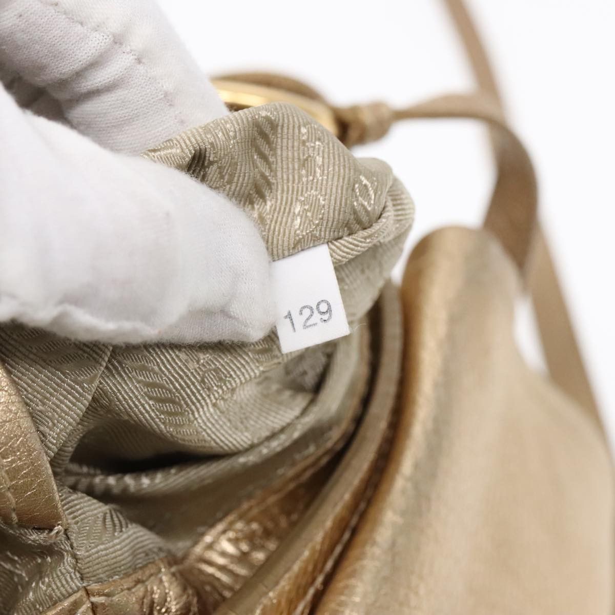 Prada Vitello Gold Leather Shoulder Bag (Pre-Owned) Size ONE SIZE - 12 Thumbnail
