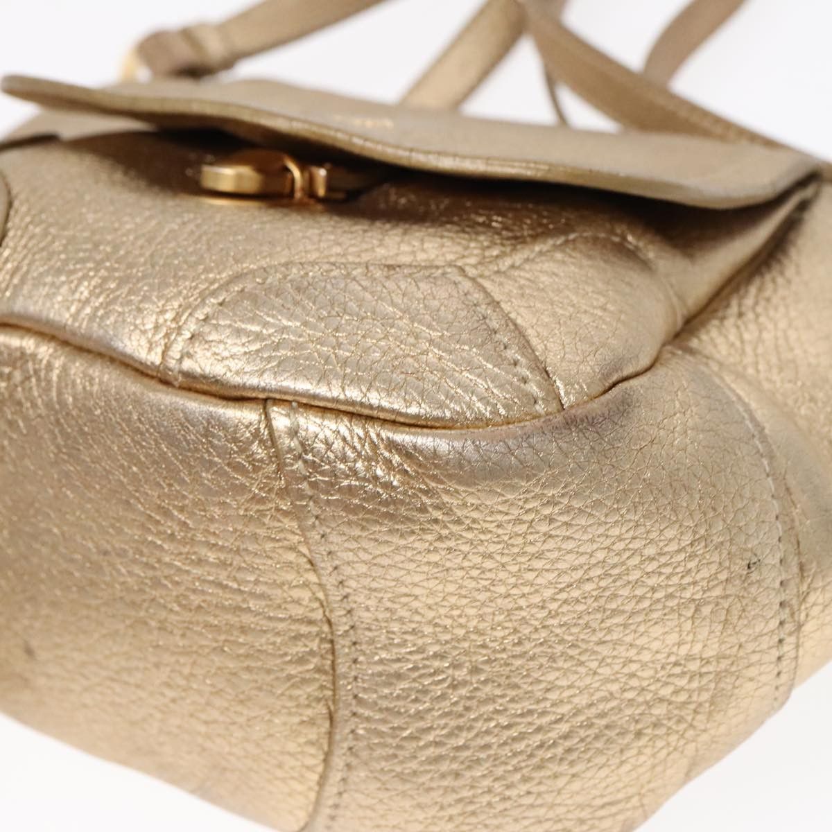 Prada Vitello Gold Leather Shoulder Bag (Pre-Owned) Size ONE SIZE - 7 Thumbnail