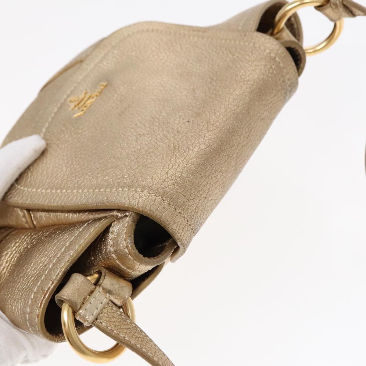 Prada Vitello Gold Leather Shoulder Bag (Pre-Owned) Size ONE SIZE - 17 Thumbnail