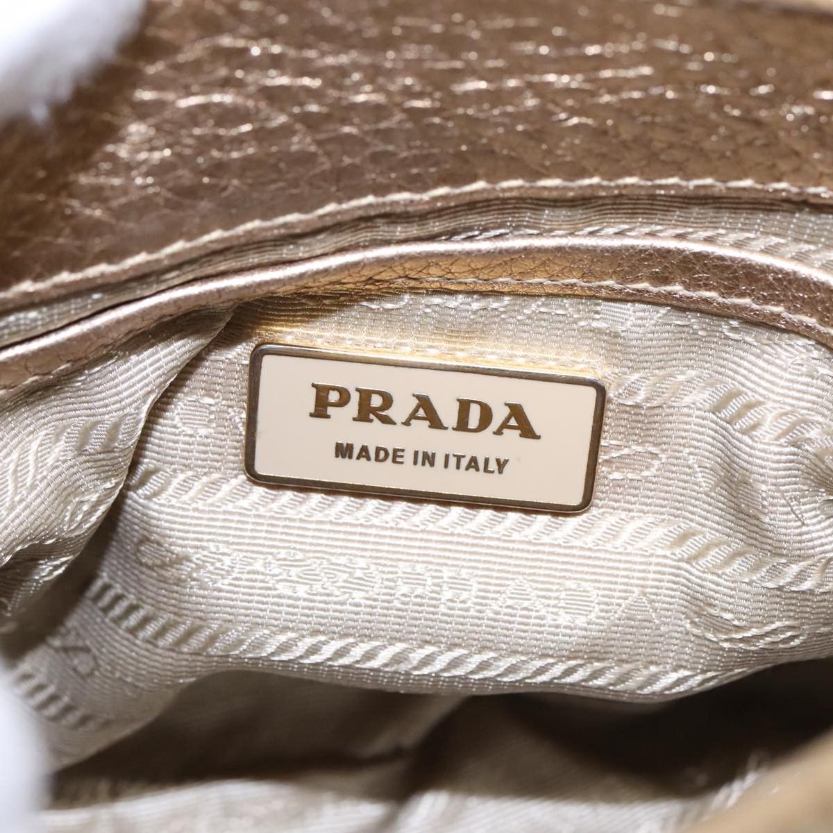 Prada Vitello Gold Leather Shoulder Bag (Pre-Owned) Size ONE SIZE - 13 Thumbnail