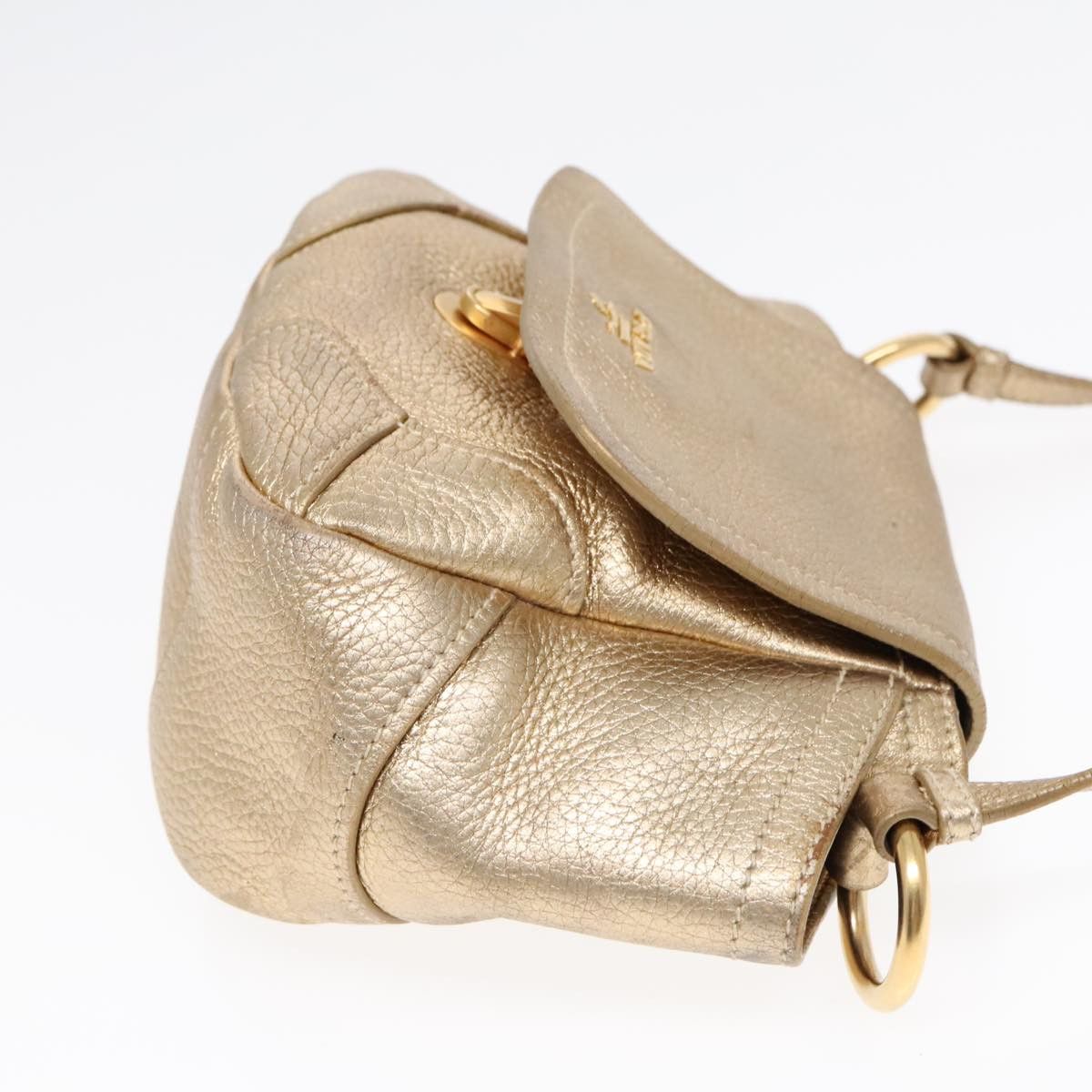 Prada Vitello Gold Leather Shoulder Bag (Pre-Owned) Size ONE SIZE - 4 Thumbnail