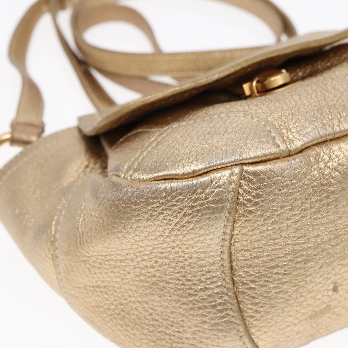 Prada Vitello Gold Leather Shoulder Bag (Pre-Owned) Size ONE SIZE - 8 Thumbnail