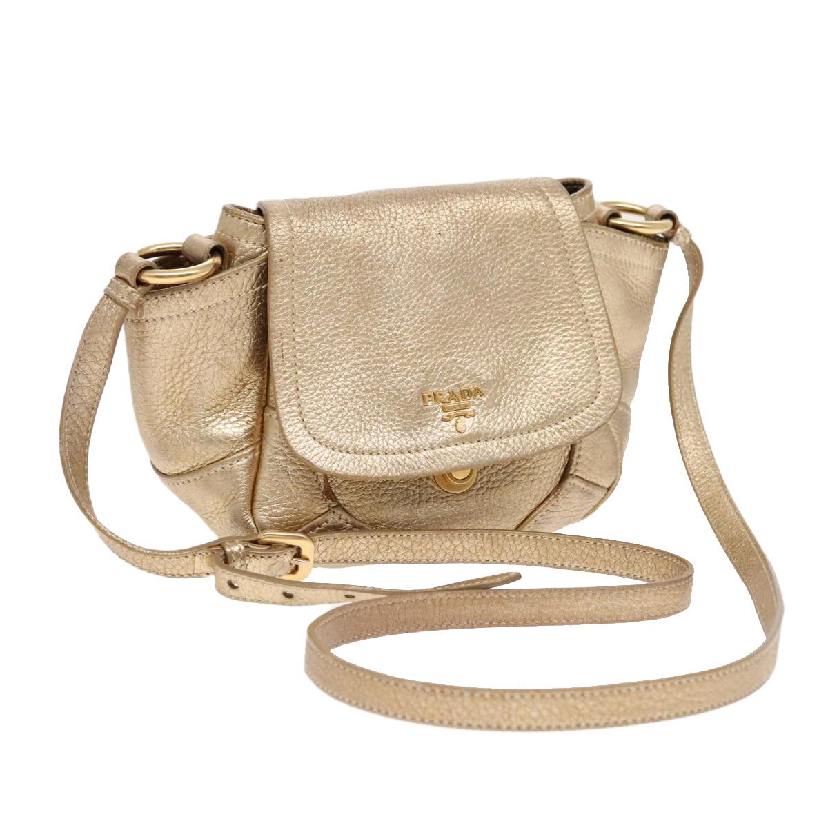 Prada Vitello Gold Leather Shoulder Bag (Pre-Owned) Size ONE SIZE - 16 Thumbnail