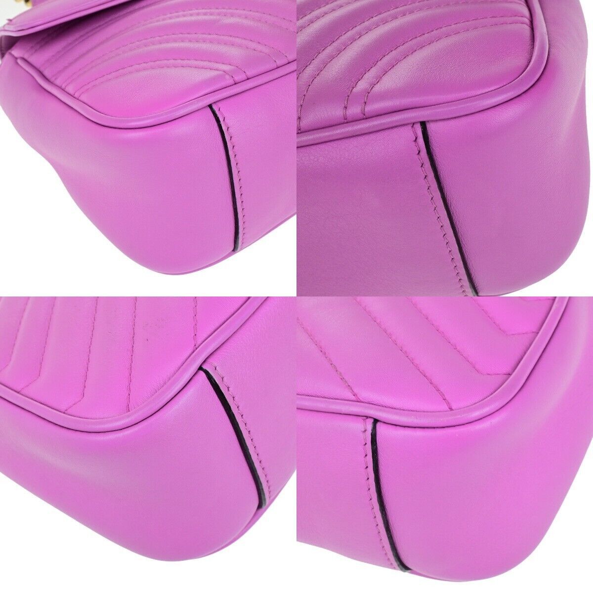 Gucci Gg Marmont Purple Leather Shoulder Bag (Pre-Owned) Size ONE SIZE - 6 Thumbnail