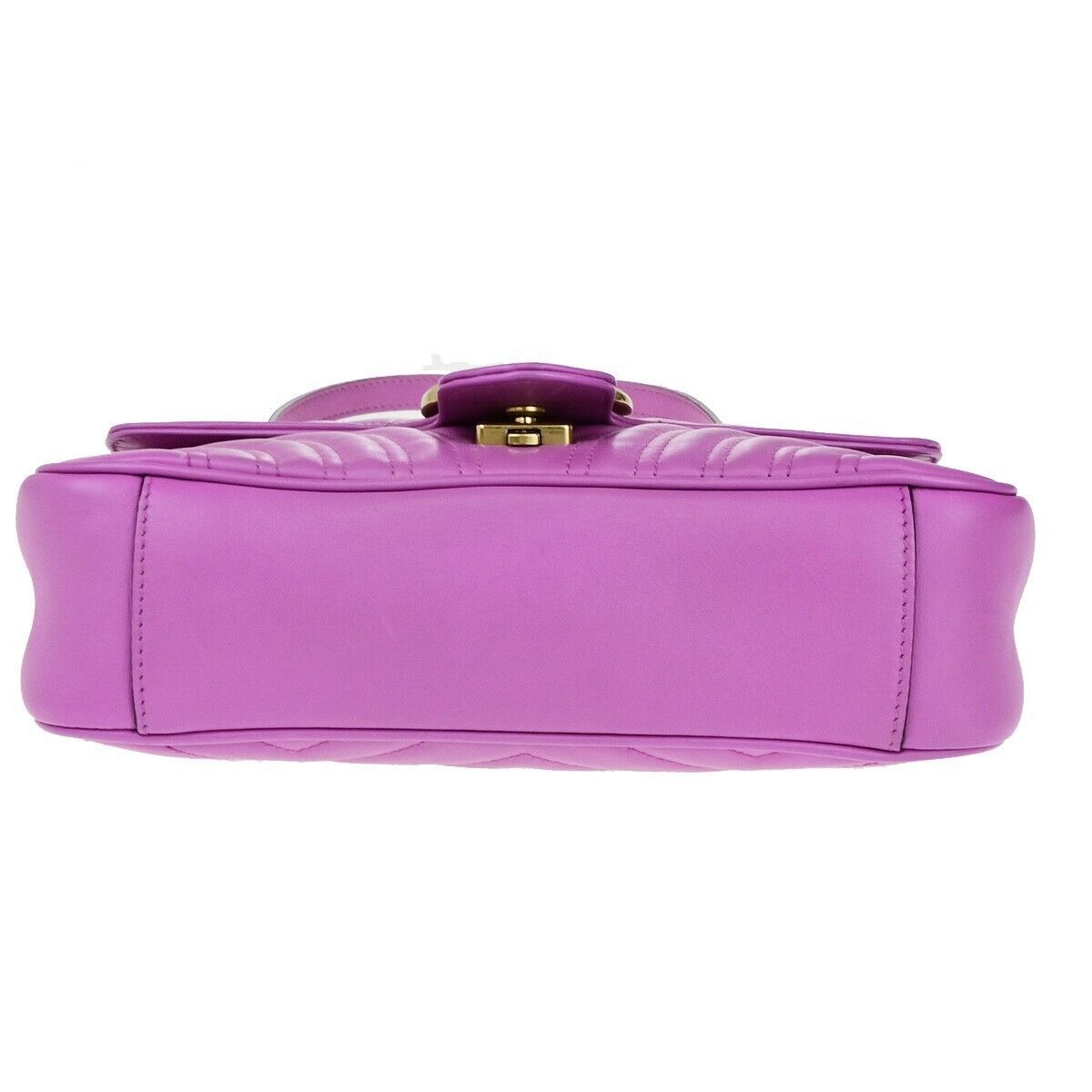 Gucci Gg Marmont Purple Leather Shoulder Bag (Pre-Owned) Size ONE SIZE - 11 Thumbnail