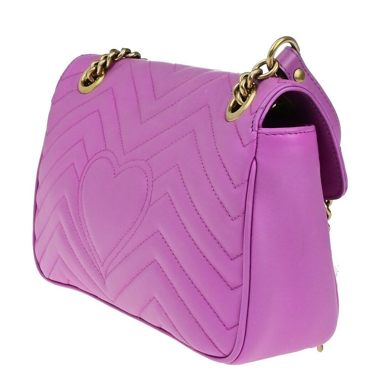 Gucci Gg Marmont Purple Leather Shoulder Bag (Pre-Owned) Size ONE SIZE - 4 Thumbnail