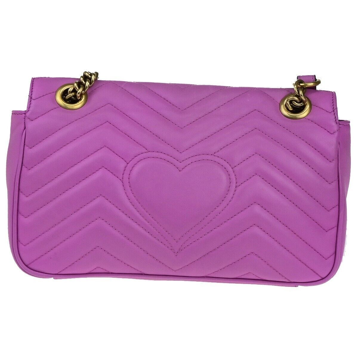 Gucci Gg Marmont Purple Leather Shoulder Bag (Pre-Owned) Size ONE SIZE - 2 Thumbnail