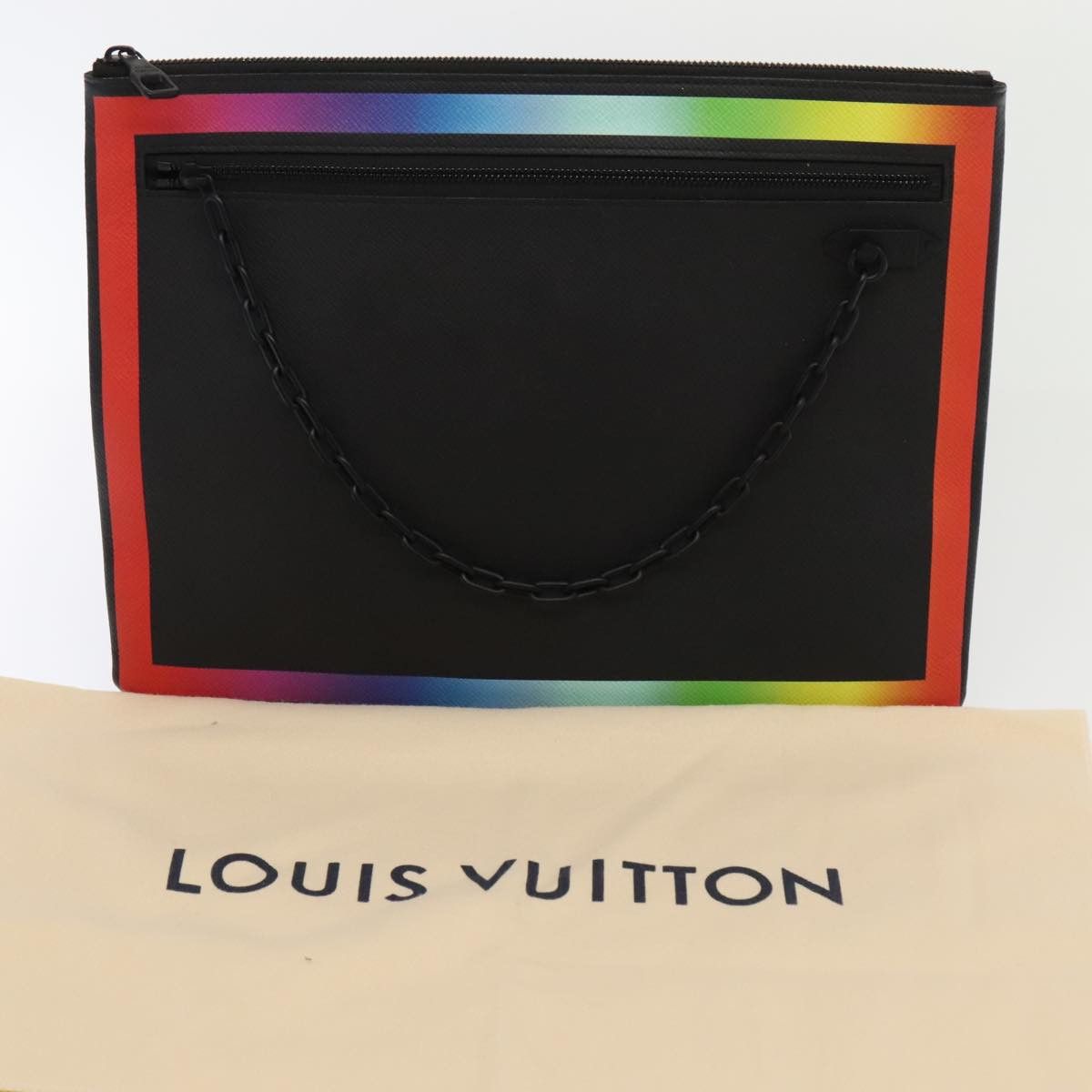 Louis Vuitton Pochette A4 Black Leather Clutch Bag (Pre-Owned) Size ONE SIZE - 14 Thumbnail