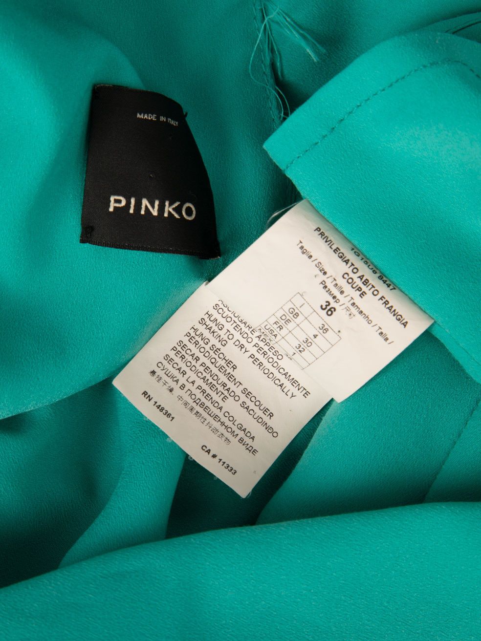 Pinko Turquoise Tassel Mini Dress Size XS / US 0-2 / IT 36-38 - 7 Thumbnail