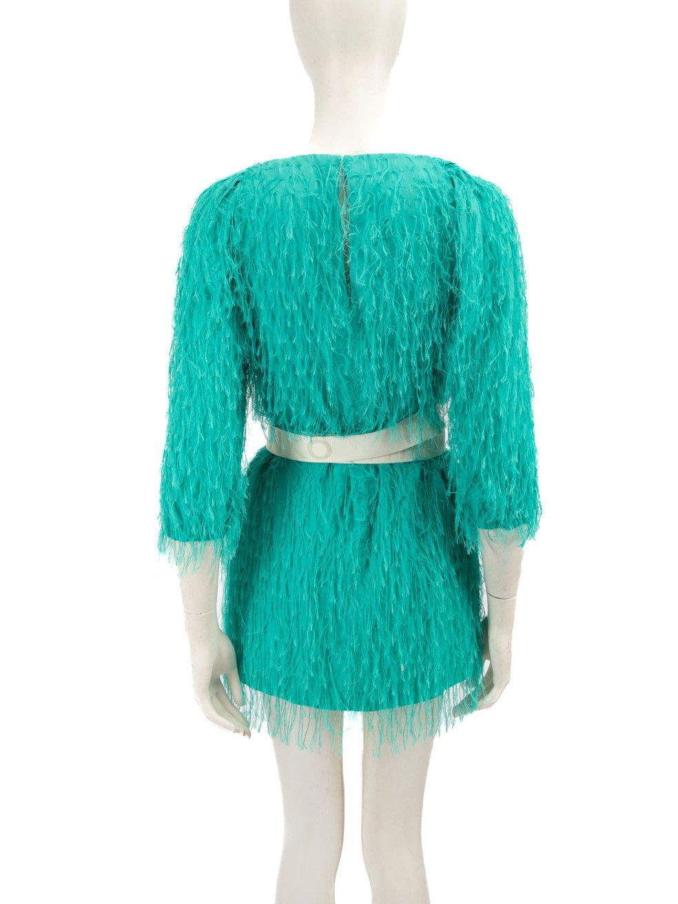Pinko Turquoise Tassel Mini Dress Size XS / US 0-2 / IT 36-38 - 3 Thumbnail