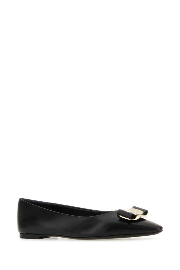 Salvatore Ferragamo Black Leather Zea Ballerinas Size US 5 / IT 35 - 4 Thumbnail