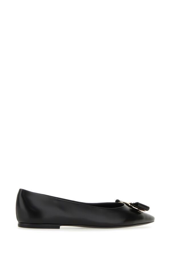 Salvatore Ferragamo Black Leather Zea Ballerinas Size US 5 / IT 35 - 5 Thumbnail