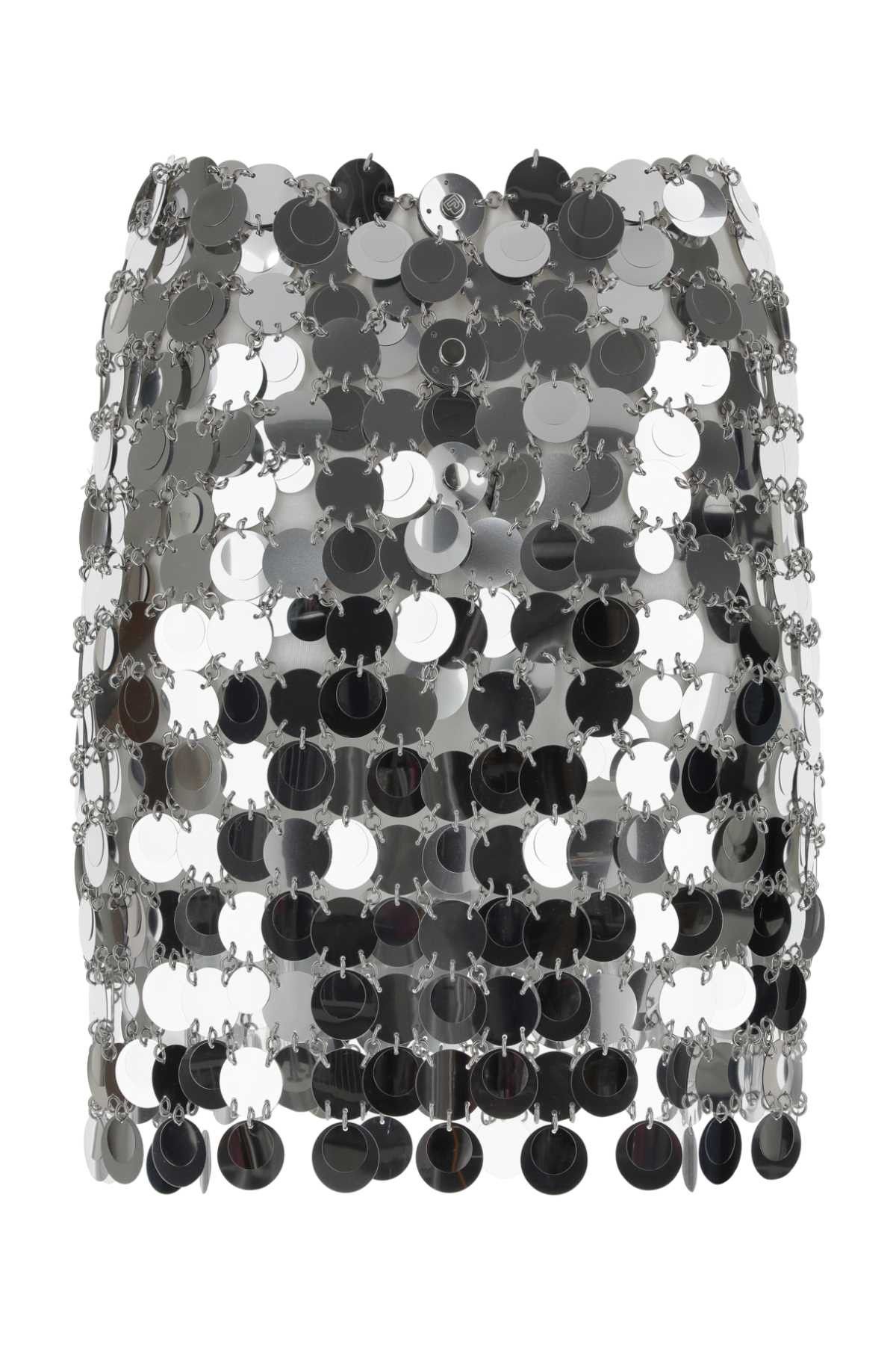 Paco Rabanne Silver Maxi Sequins Mini Skirt Size 24" / US 00 / IT 34 - 2 Thumbnail