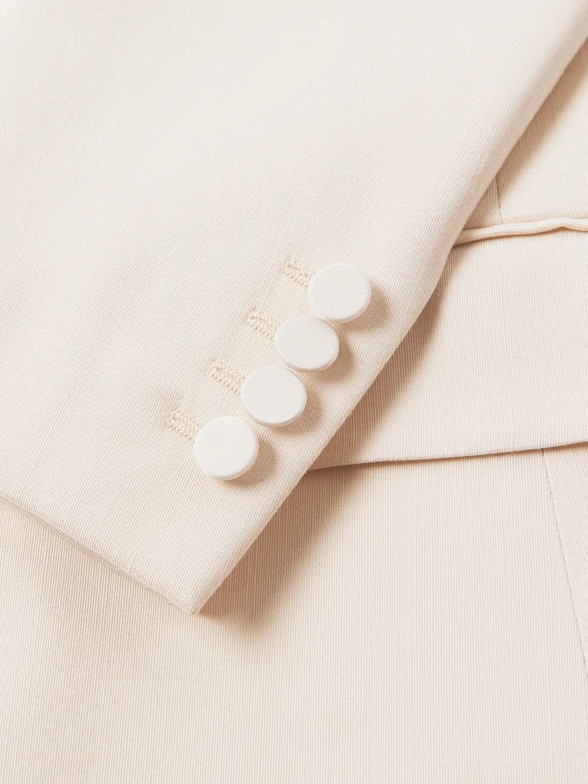 Saint Laurent Paris Saint Laurent Tuxedo Jacket in Silk Twill Cream Size 48R - 5 Thumbnail