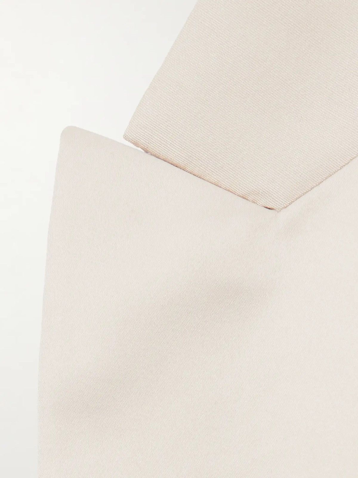 Saint Laurent Paris Saint Laurent Tuxedo Jacket in Silk Twill Cream Size 48R - 3 Thumbnail