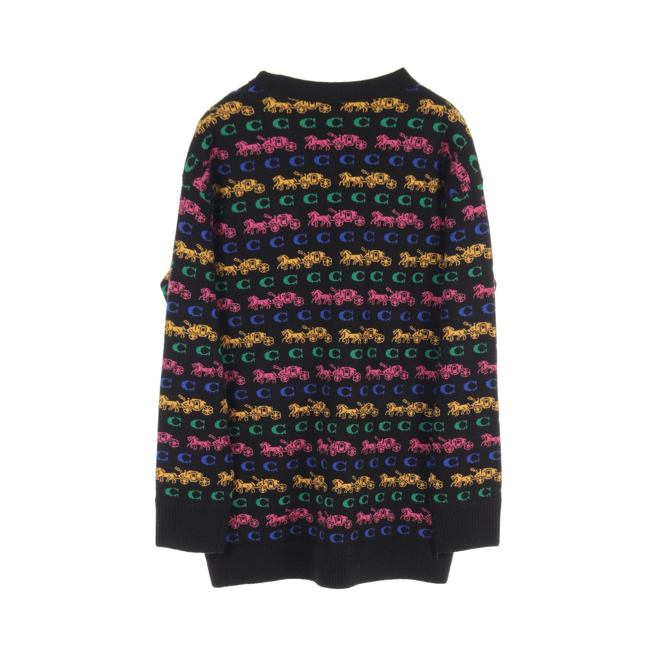 Coach Coach Hose And Carriage Cardigan V-Neck Wool Black Multicolor Size ONE SIZE - 2 Thumbnail