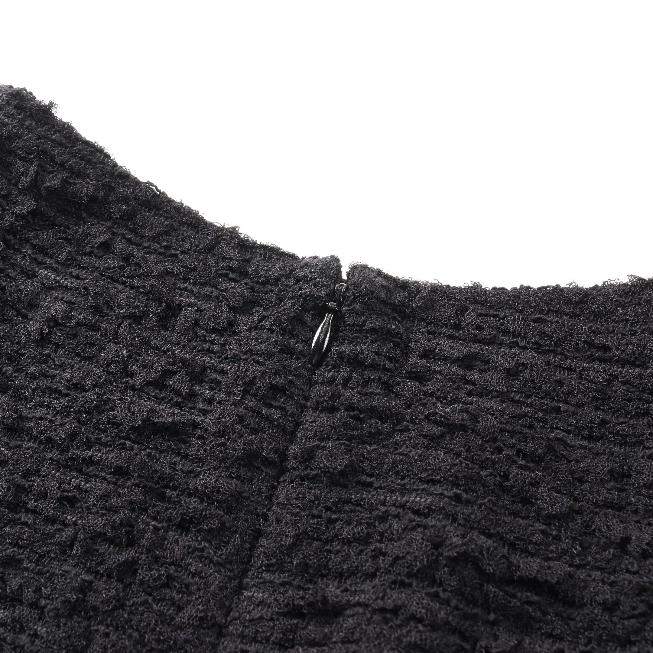 Chanel Chanel Tweed One Piece No Sleeve Nylon Cotton Wool Black Size ONE SIZE - 7 Thumbnail