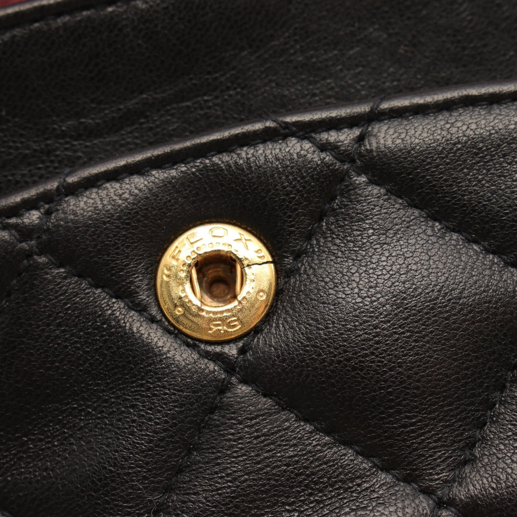 Chanel Chanel Matelasse Double Flap Chain Shoulder Bag Lambskin Black Gold Hardware Size ONE SIZE - 9 Thumbnail