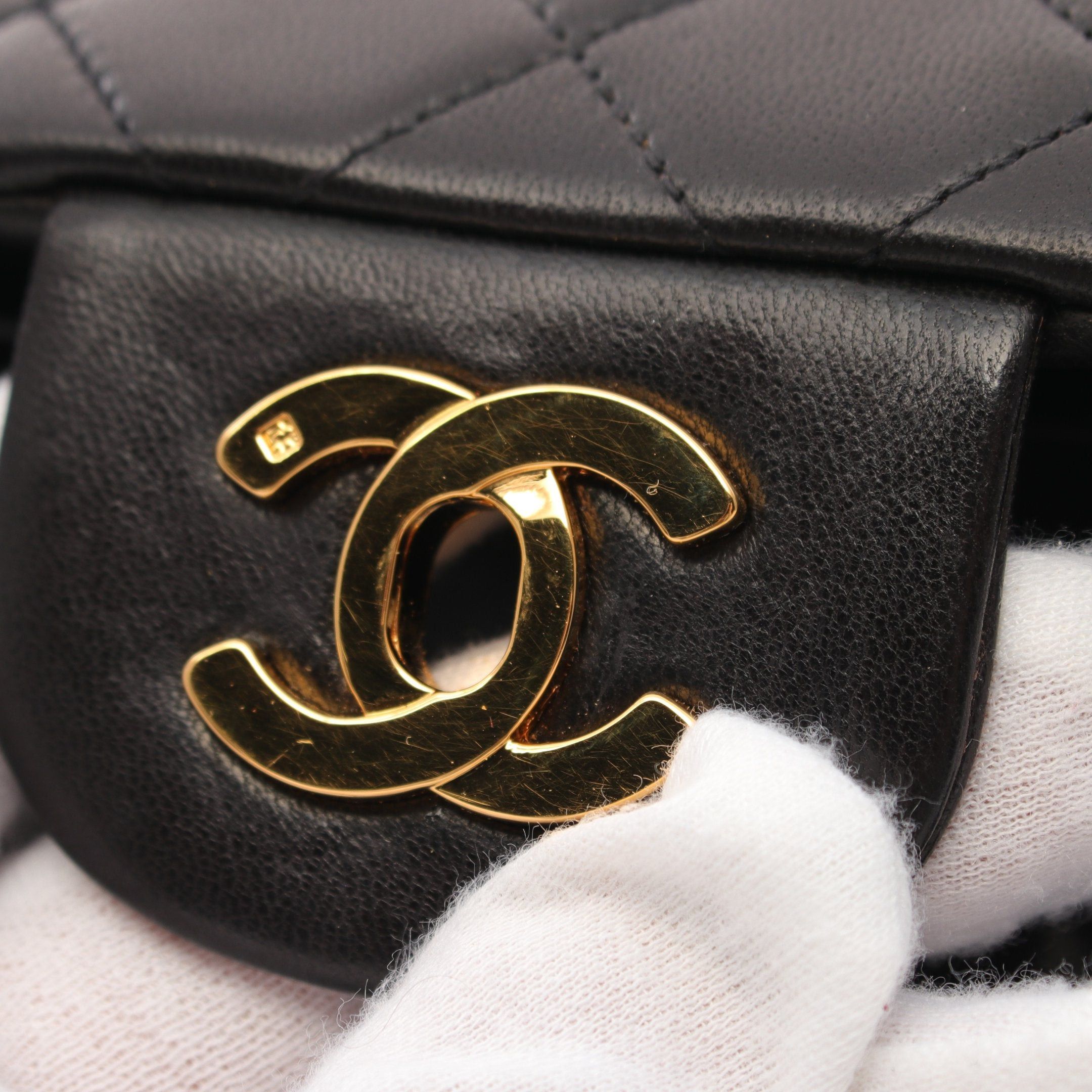 Chanel Chanel Matelasse Double Flap Chain Shoulder Bag Lambskin Black Gold Hardware Size ONE SIZE - 6 Thumbnail