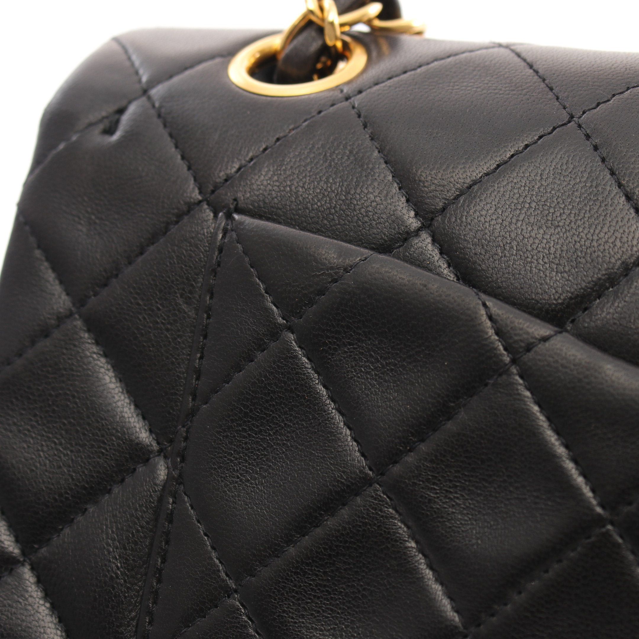 Chanel Chanel Matelasse Double Flap Chain Shoulder Bag Lambskin Black Gold Hardware Size ONE SIZE - 8 Thumbnail